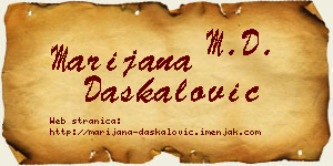 Marijana Daskalović vizit kartica